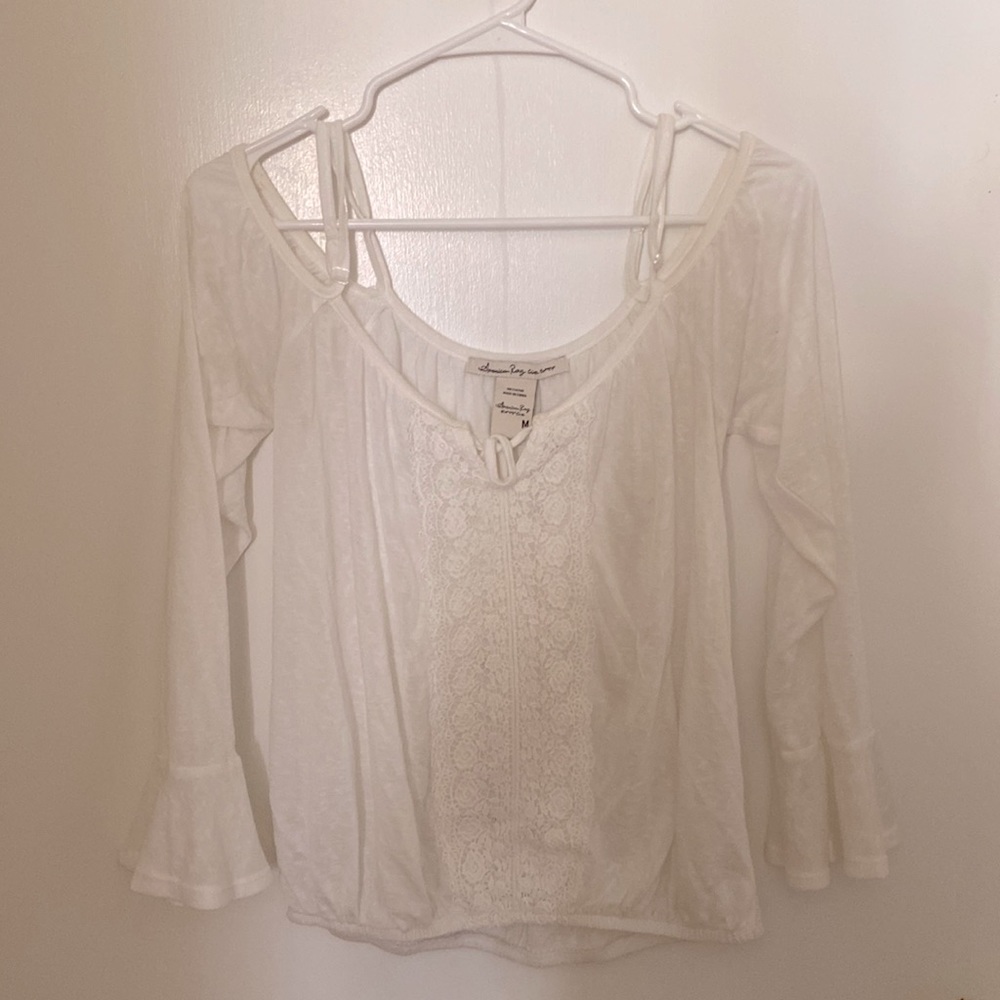 Off the shoulder long sleeve shirt